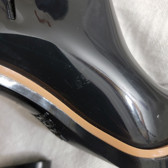 Melissa Classic Chunky Heel Waterproof Rain Boots Square Toe Wellie Black Size 6 - Picture 6 of 16